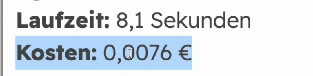 n8n Ergebnisnotiz im HubSpot Kontakt mit Kosten 0,0076 Euro und Laufzeit 8,1 Sekunden