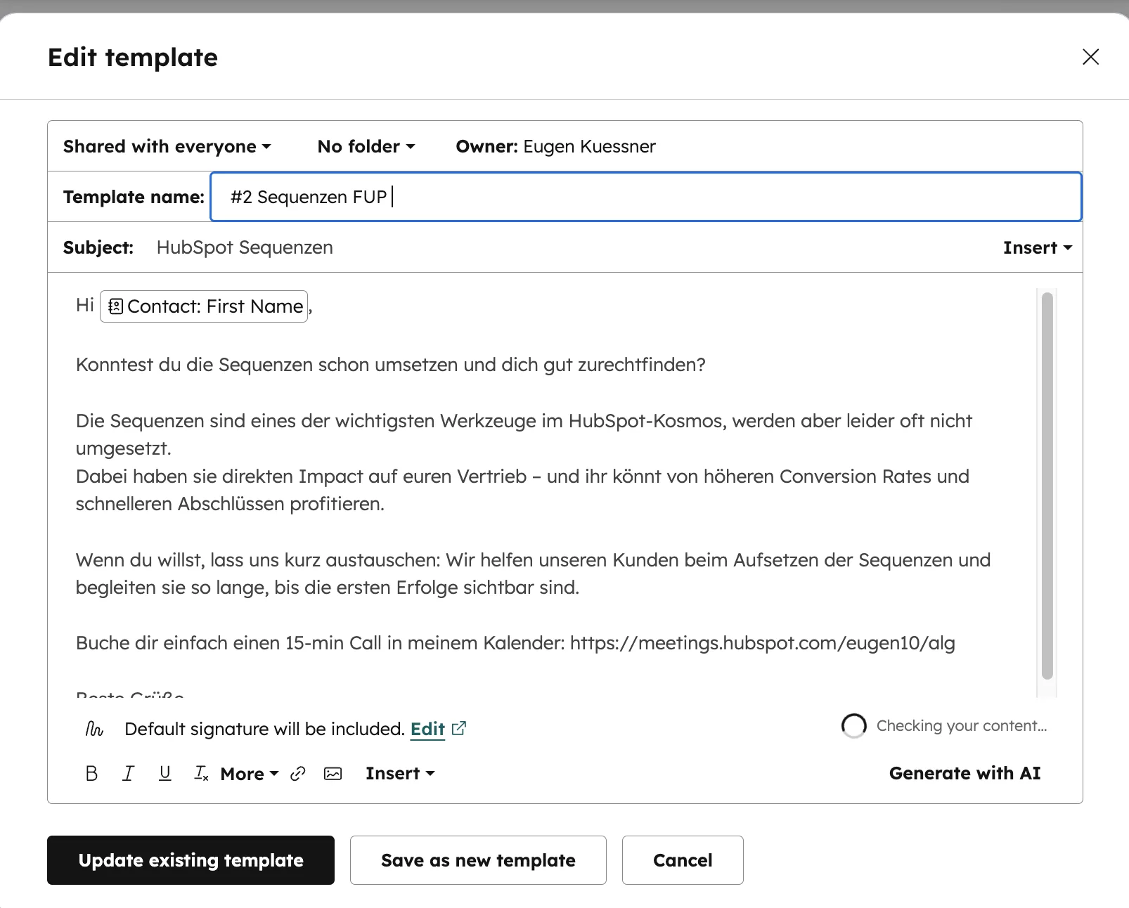 Felder im Script: Personalization Tokens binden Kontaktdaten dynamisch ein